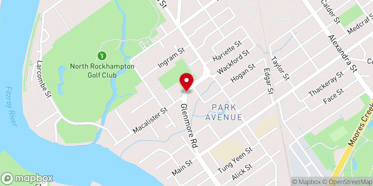 Map showing location of Rockhampton Christian Outreach Centre