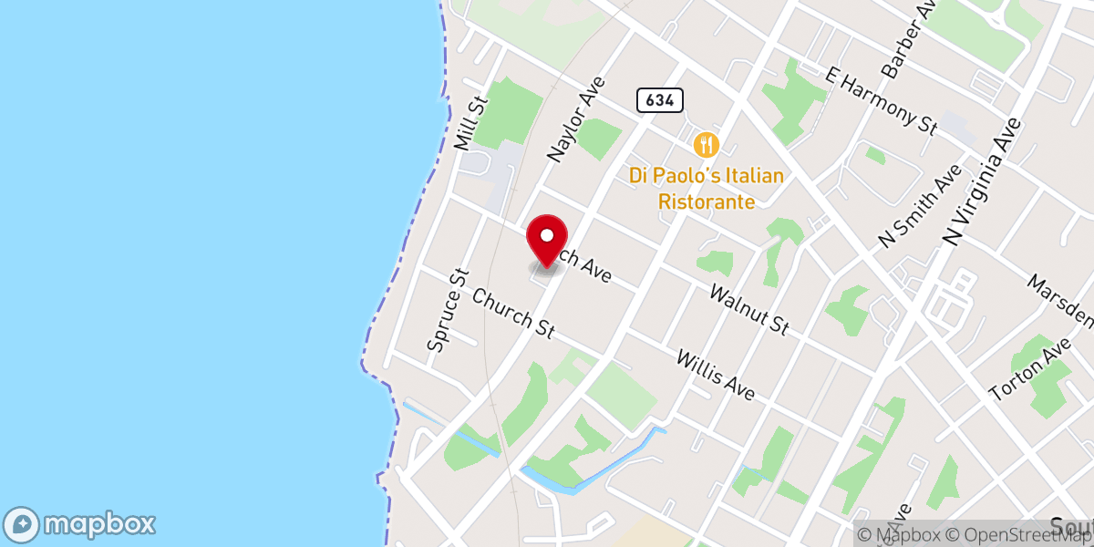 Map showing location of Catholic Charities Penns Grove-Food Pantry