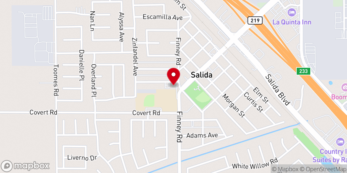 Map showing location of Centerpoint First Baptist Church