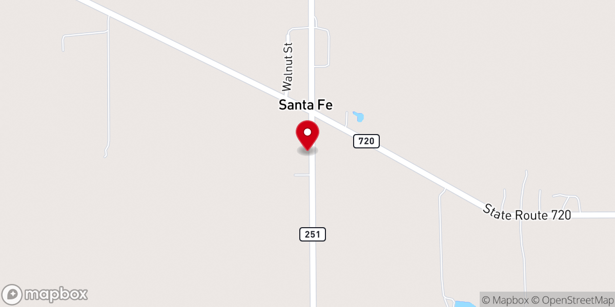 Map showing location of Grace Chapel CU Church