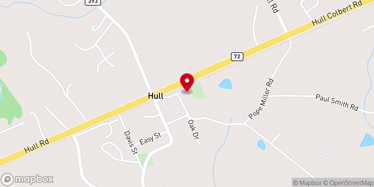 Map showing location of Hull Baptist Church