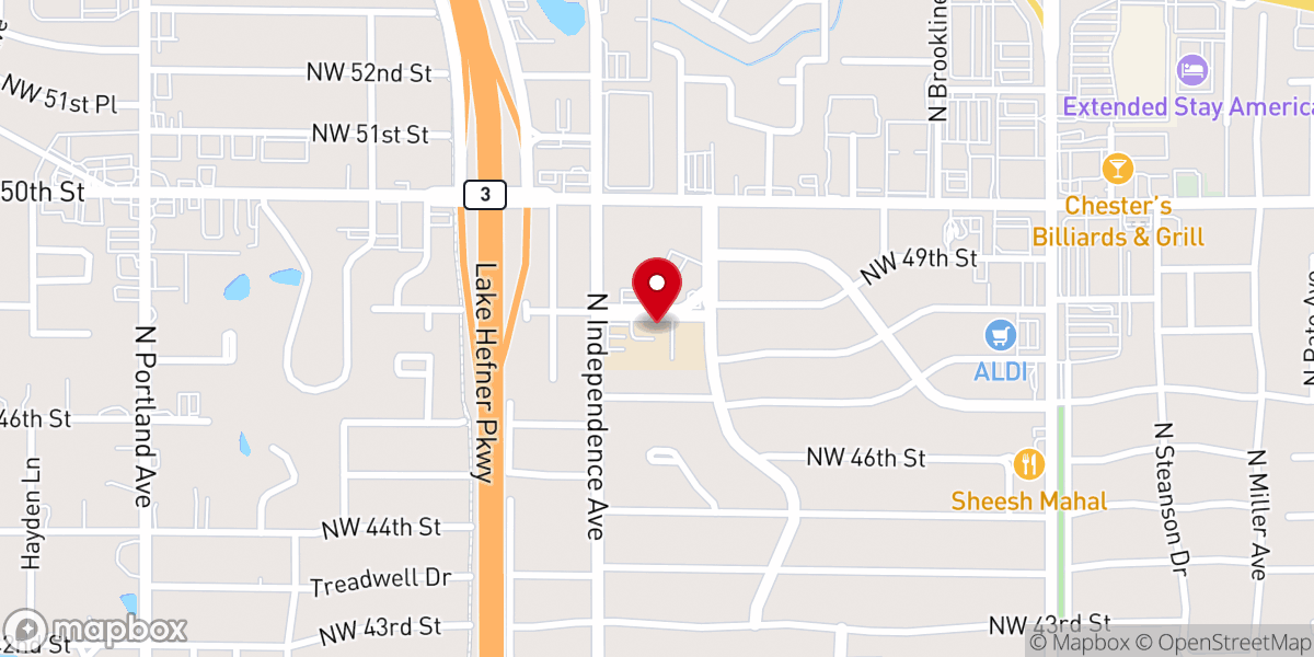 Map showing location of Open Gate Church