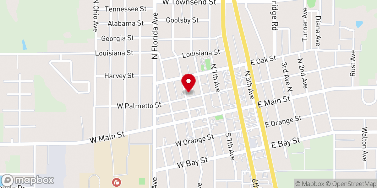 Map showing location of Maranatha Baptist Church of Hardee County