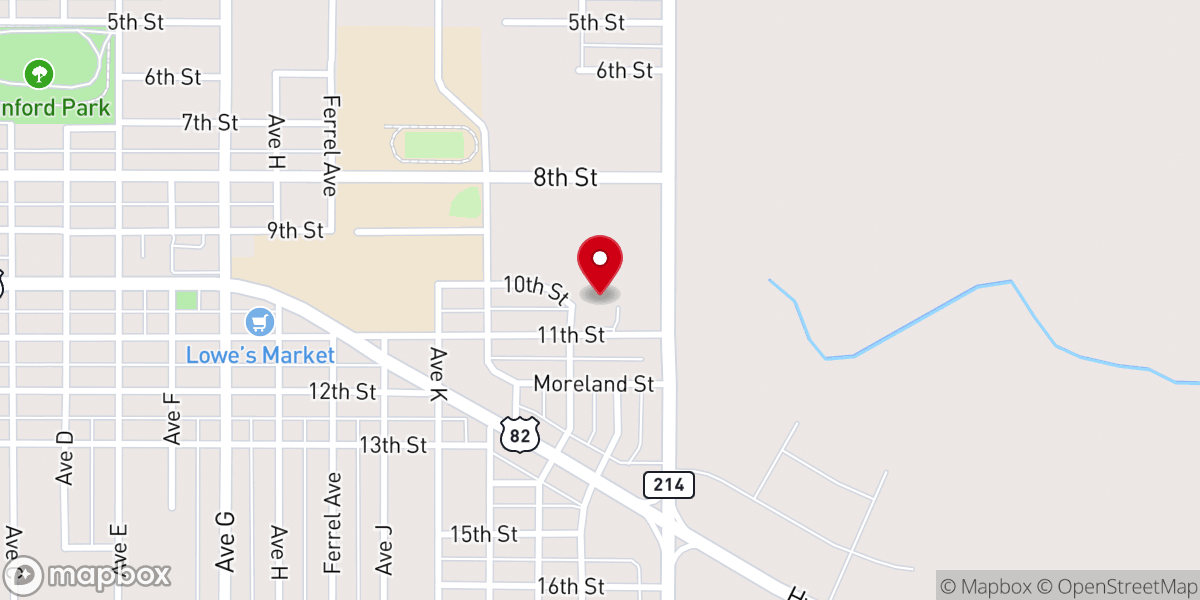 Map showing location of Sacred Heart Youth Ministry - Plains, TX
