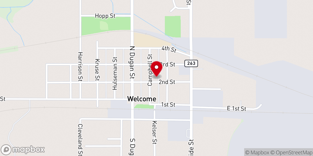 Map showing location of Trinity Lutheran Church