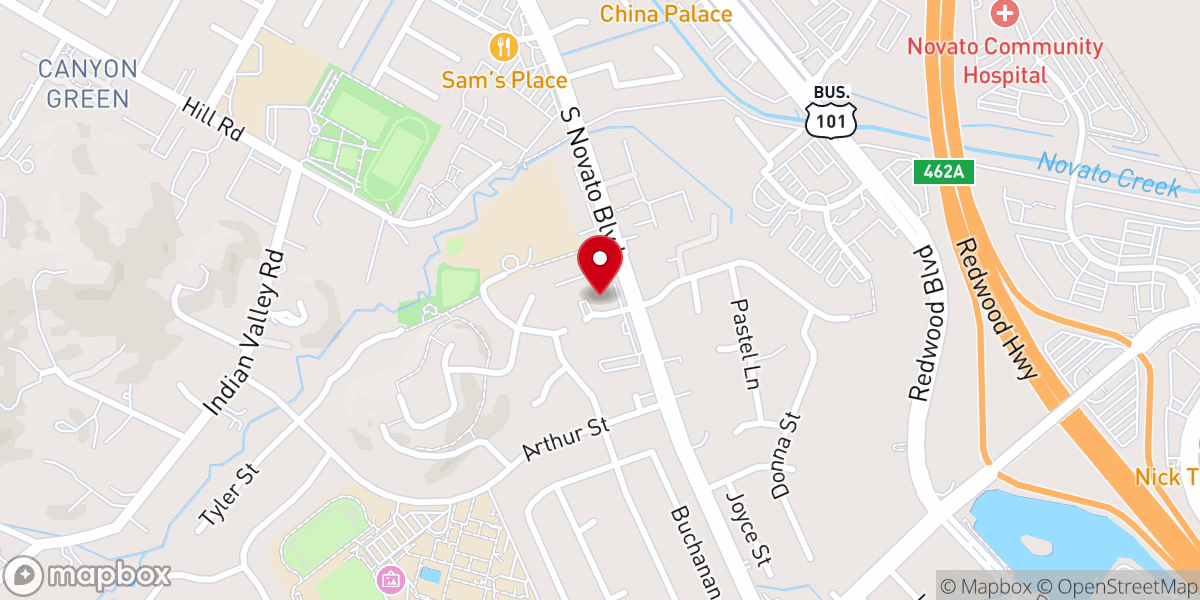 Map showing location of Novato-Horeb Haitian SDA Church