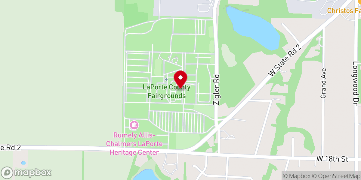 Map showing location of Rolling Prairie United Methodist Church