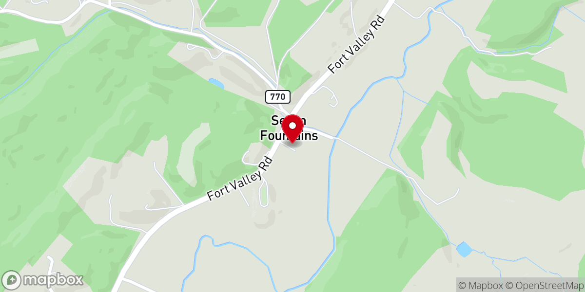 Map showing location of Fort Valley Church