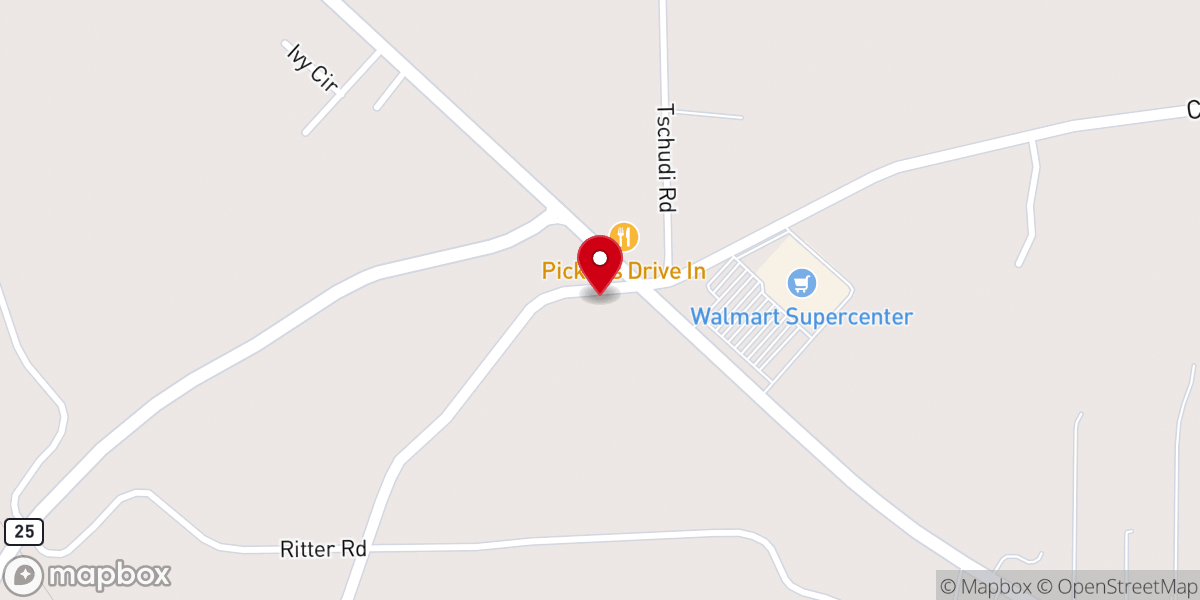 Map showing location of Unity Baptist Church