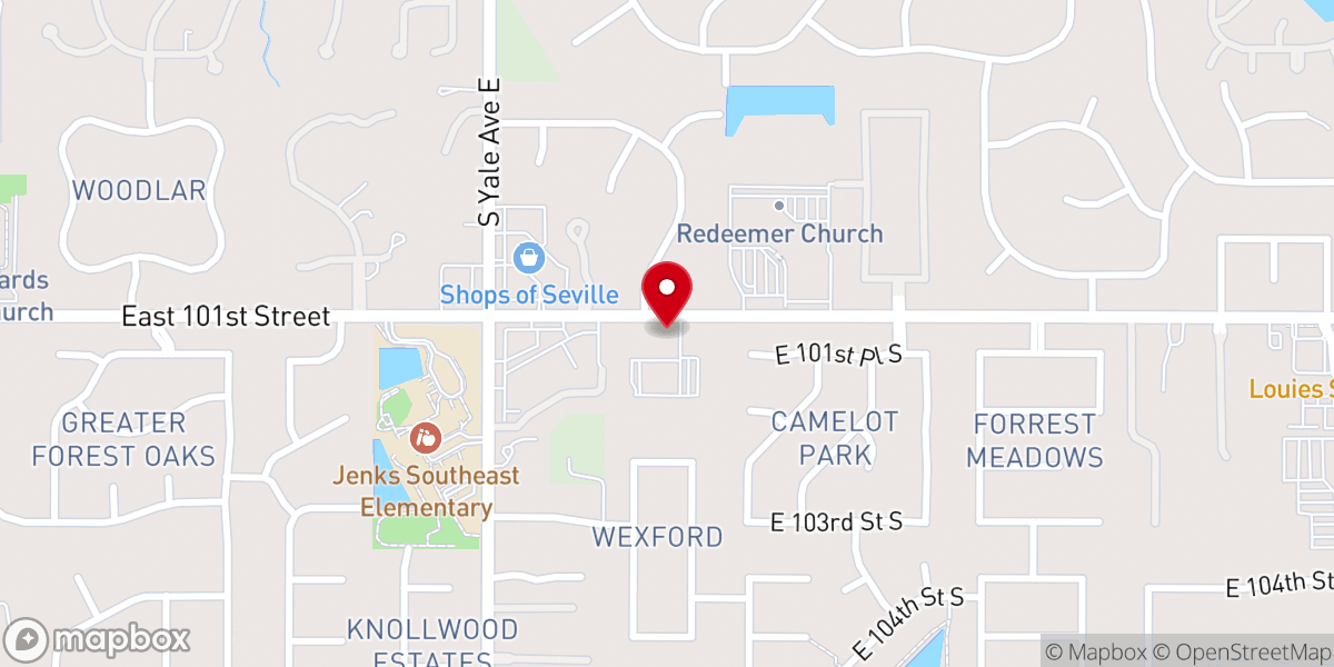 Map showing location of Reformation Church Tulsa
