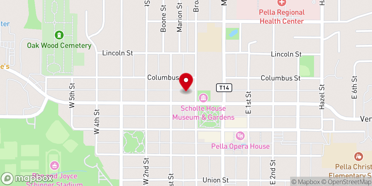 Map showing location of Pella Area Community & Economic Alliance