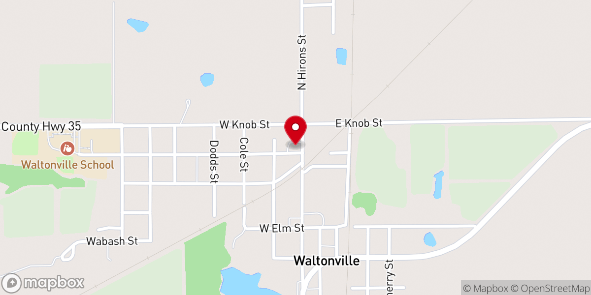 Map showing location of Waltonville United Methodist Church