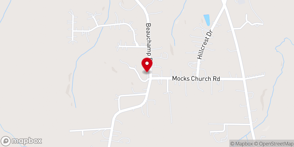 Map showing location of Mocks Church