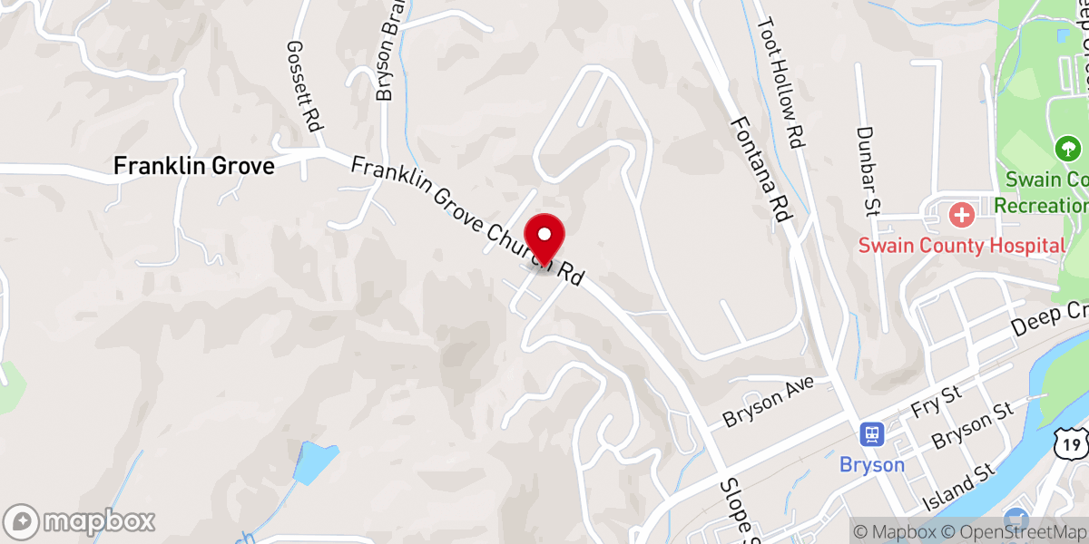 Map showing location of Bryson Creek Apartments