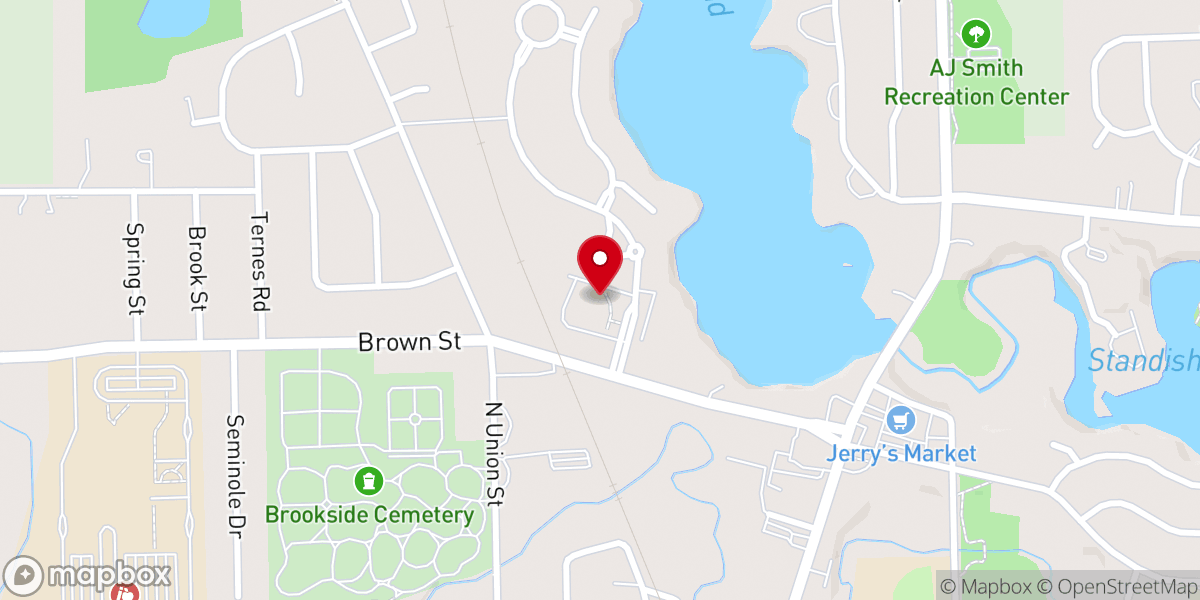 Map showing location of Tecumseh United Methodist Church
