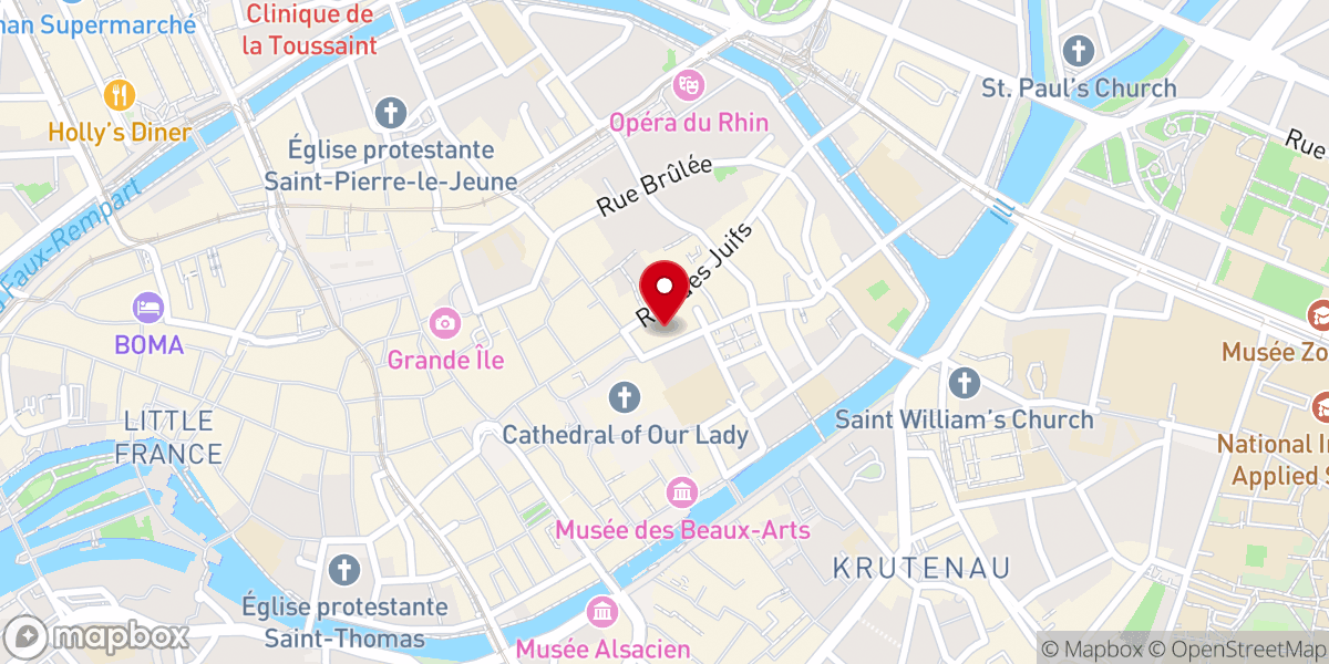 Map showing location of Quartier de la Cathédrale