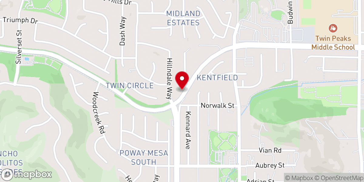Map showing location of Sarang Presbyterian Church of Sandiego