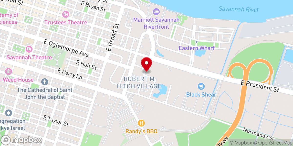 Map showing location of Second Ebenezer Baptist Church