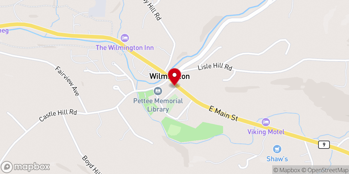 Map showing location of Wilmington Congregational Church