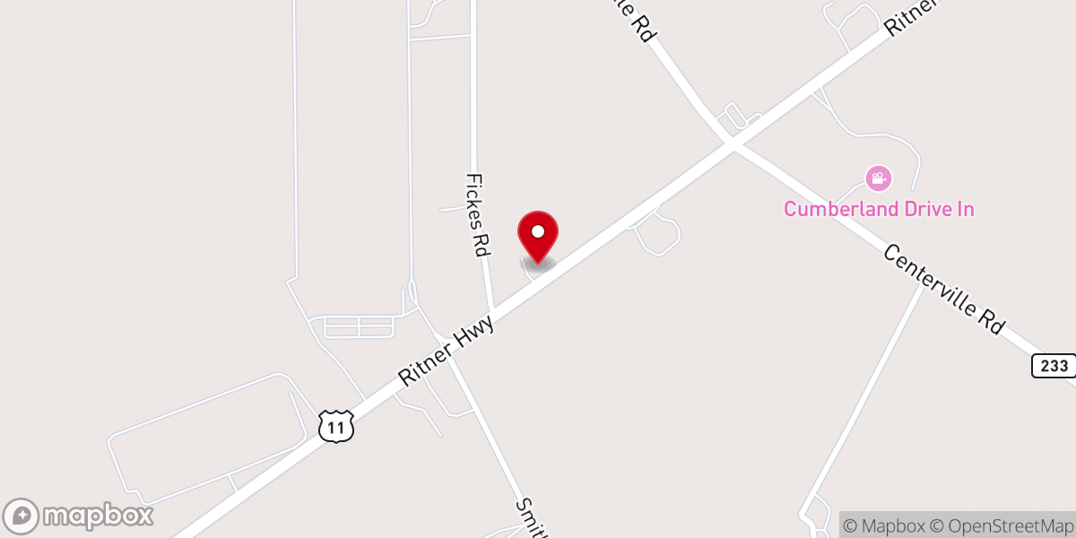 Map showing location of Friendship Baptist Church