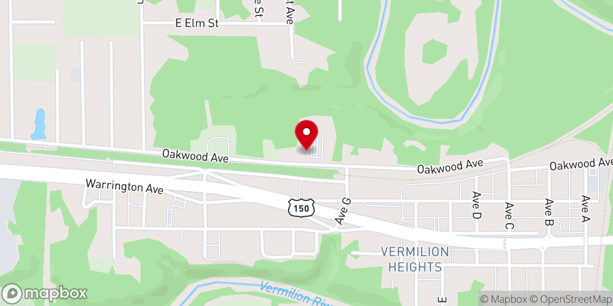 Map showing location of Vermilion Heights Christian Church