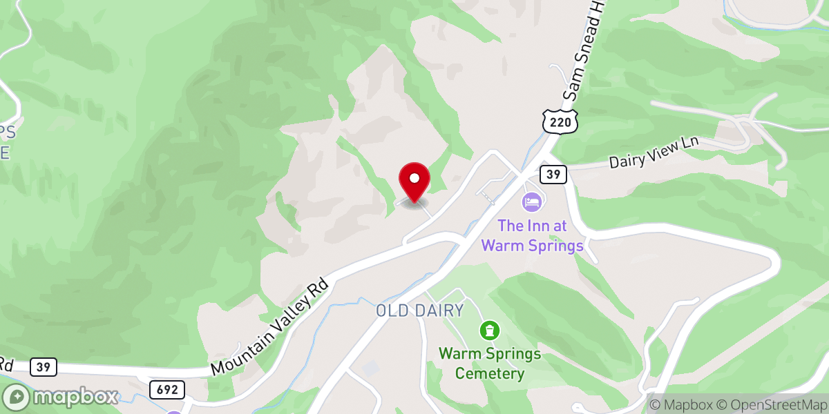 Map showing location of Warm Springs Presbyterian Church