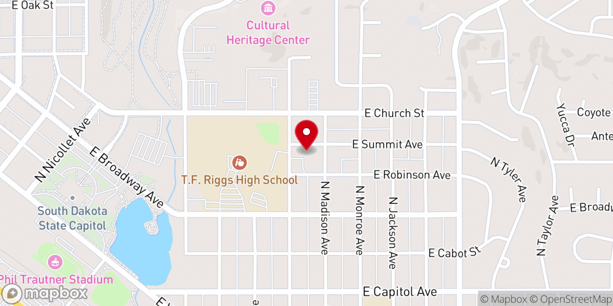Map showing location of Episcopal Diocese of South Dakota