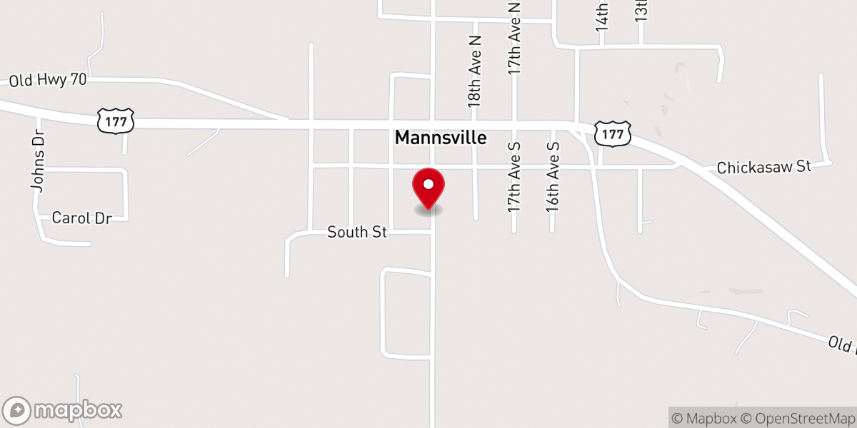 Map showing location of First Baptist Church
