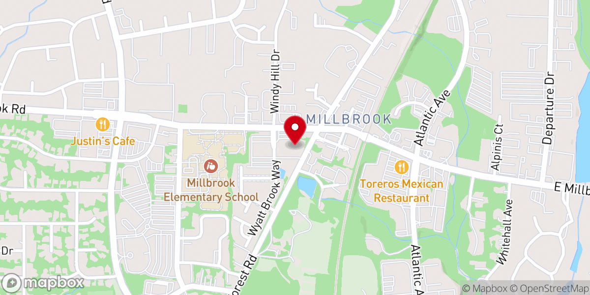 Map showing location of Millbrook United Methodist Church