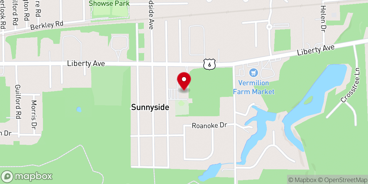 Map showing location of Lakeview Baptist Church