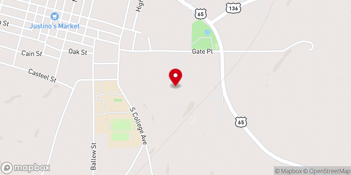 Map showing location of First Baptist Church of Princeton