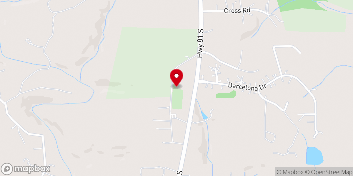 Map showing location of Hopewell Presbyterian Church