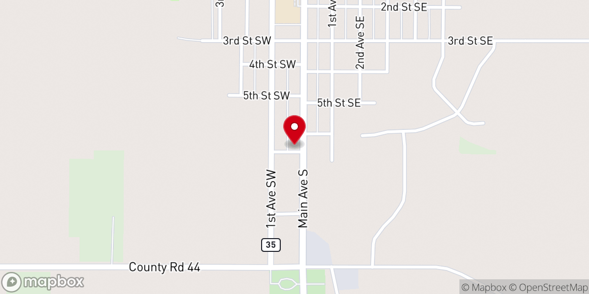 Map showing location of Root River Community Church (Harmony)