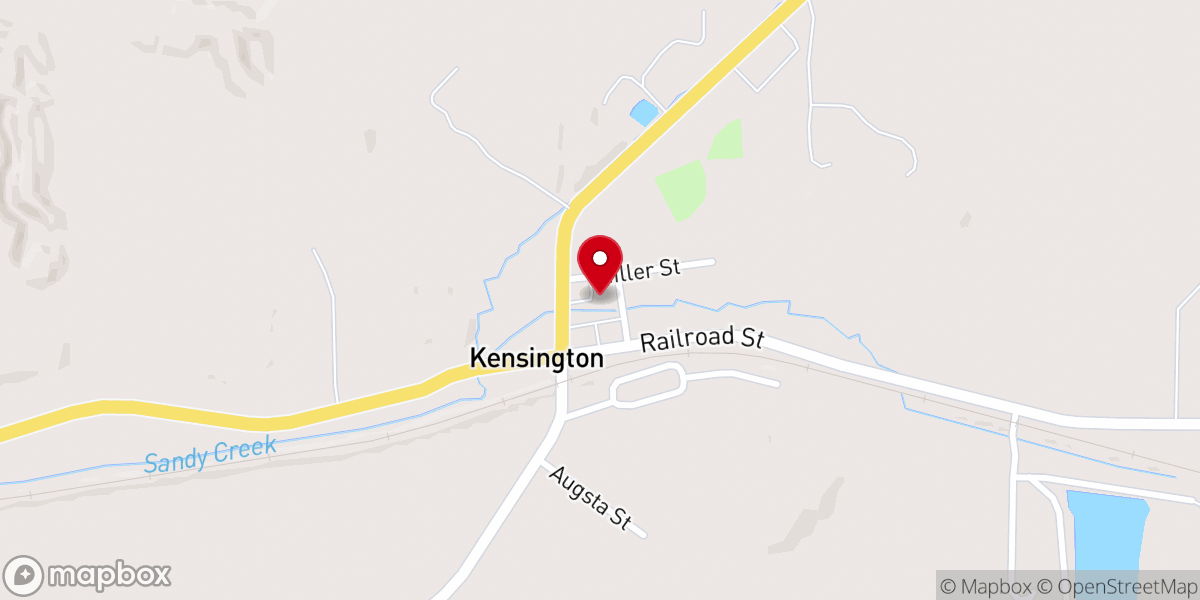 Map showing location of Kensington Christian Church