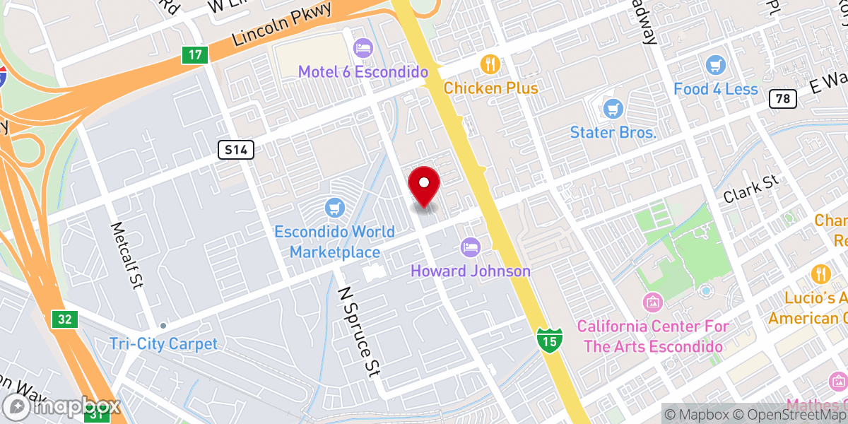 Map showing location of Poway Interfaith Team