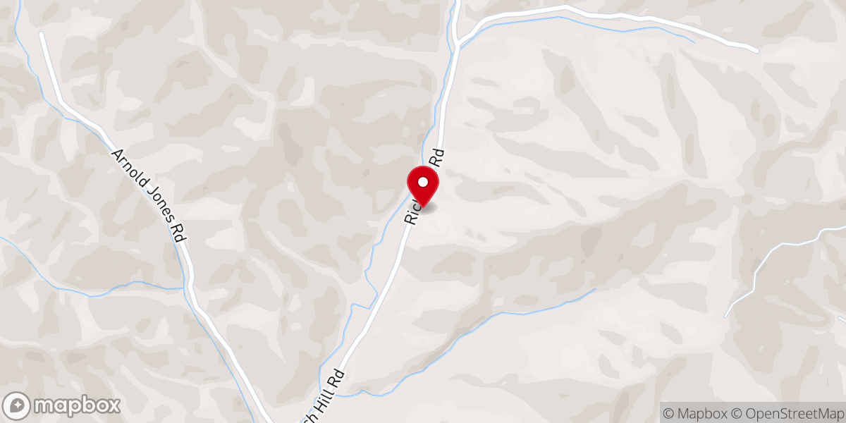 Map showing location of Rich Hill Church