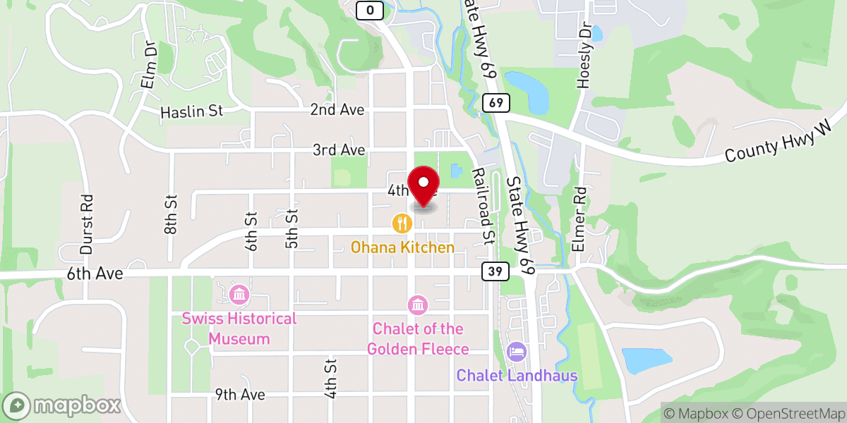 Map showing location of Grace Church - New Glarus