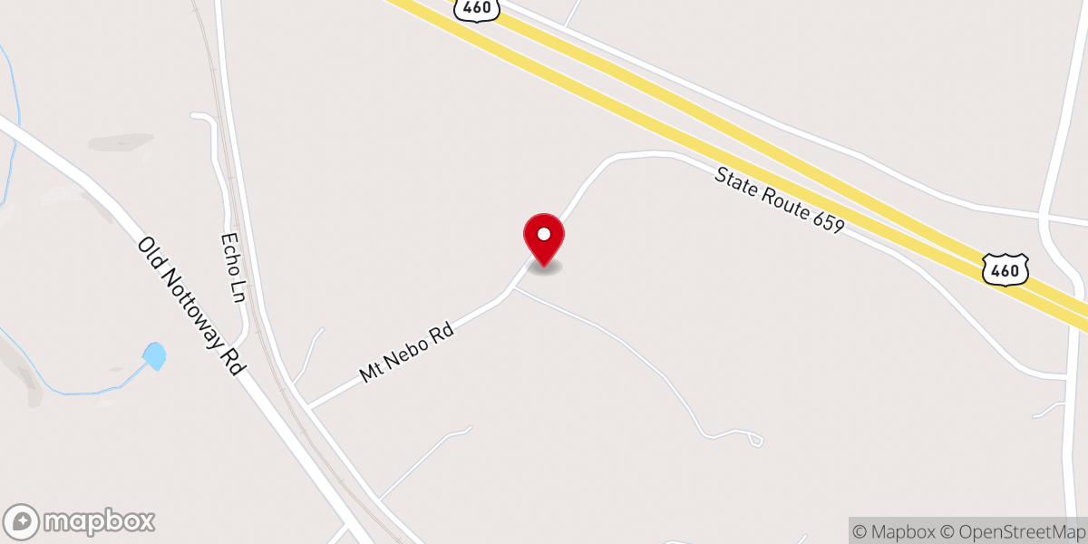 Map showing location of Mount Nebo Church