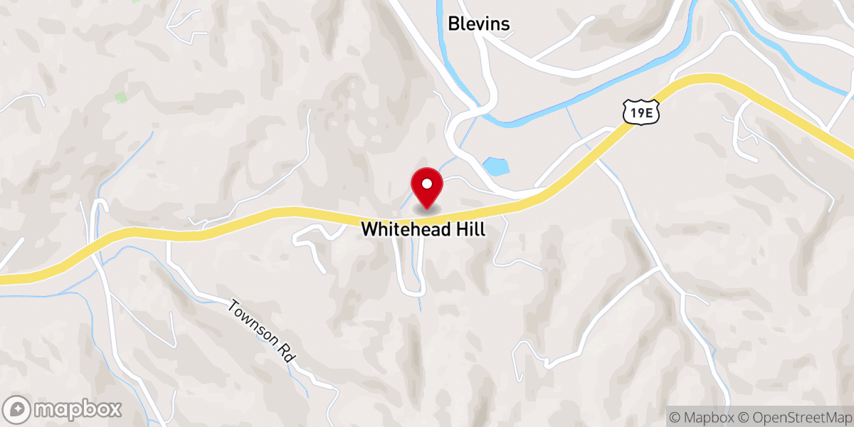 Map showing location of Whitehead Hill Christian Church