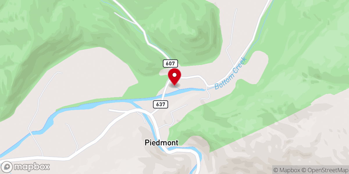 Map showing location of Piedmont Pentecostal Holiness