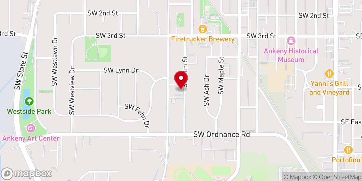 Map showing location of Holy Trinity Lutheran Church, ELCA