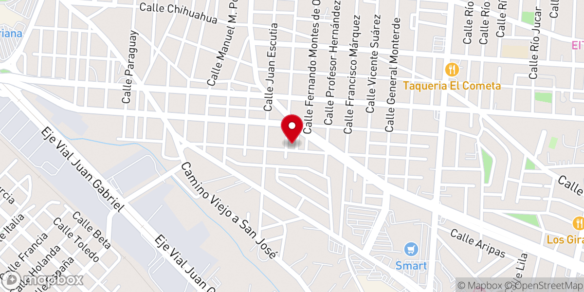 Map showing location of Iglesia Bautista Bethel