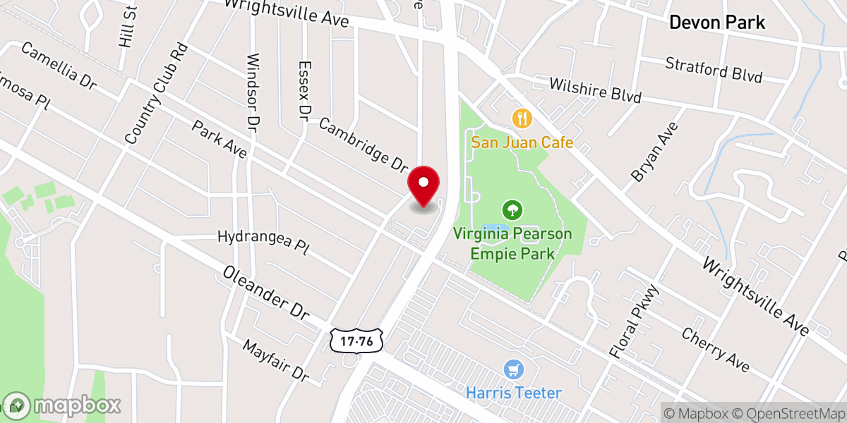 Map showing location of St. John's Episcopal Church