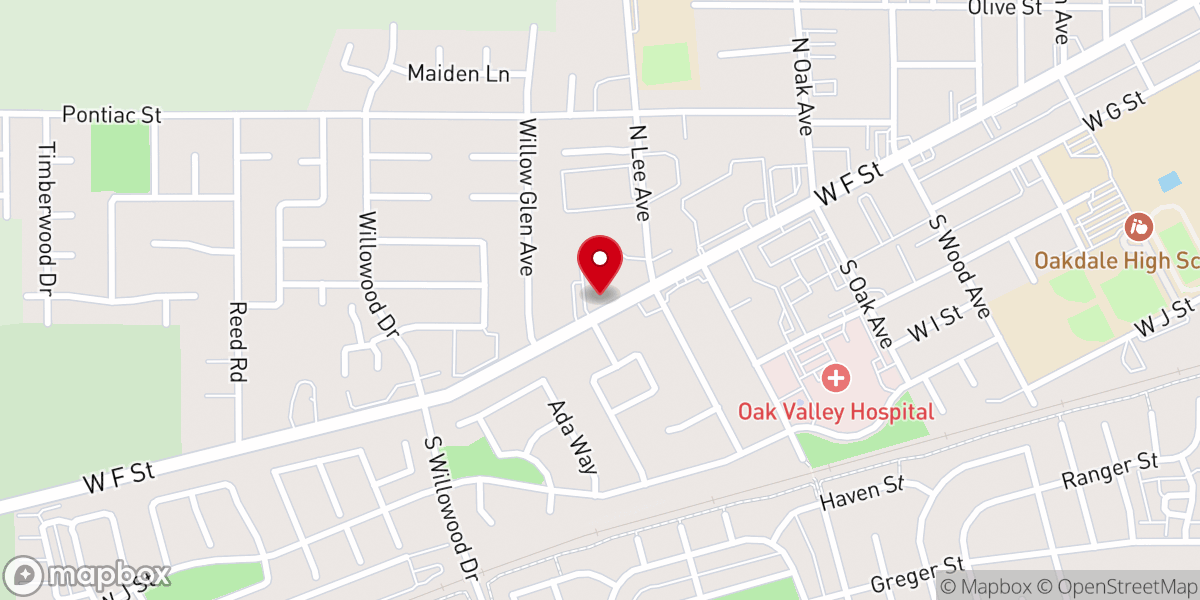 Map showing location of Oakdale Family Church-Nazarene