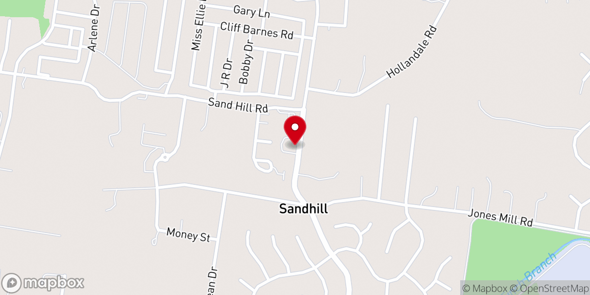 Map showing location of Sand Hill Church of Christ