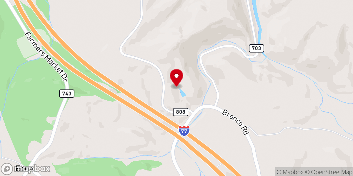 Map showing location of Harmony Church