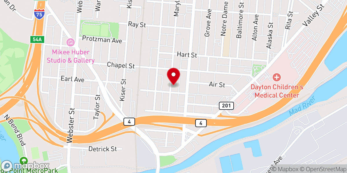 Map showing location of Debre Hail St. Gabriel Ethiopian Orthodox Tewahedo Church (Dayton, OH)