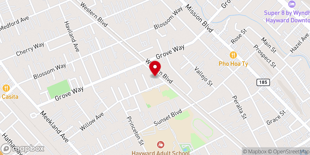 Map showing location of Iglesia Bautista Maranatha