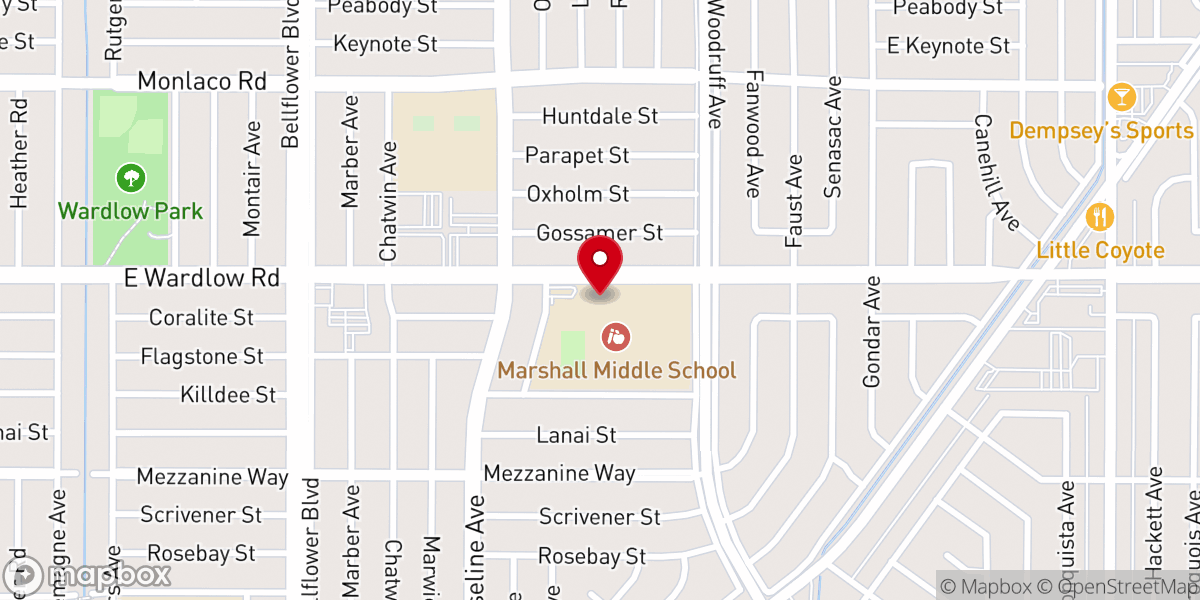 Map showing location of Calvary Chapel of Long Beach