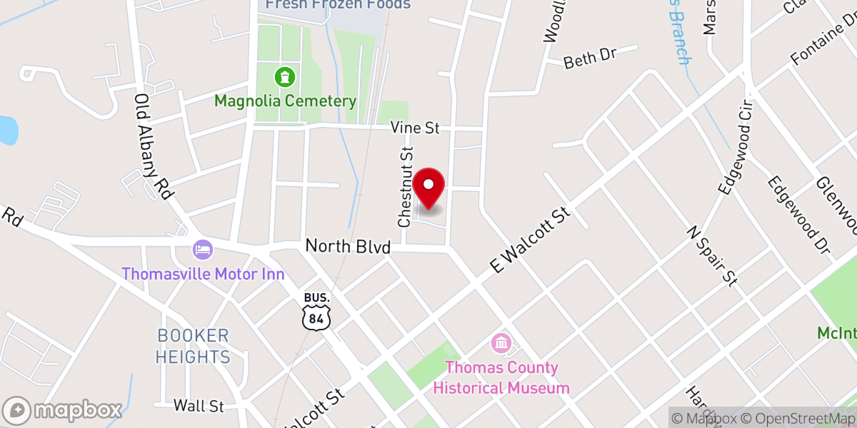 Map showing location of Dawson Street Baptist Church